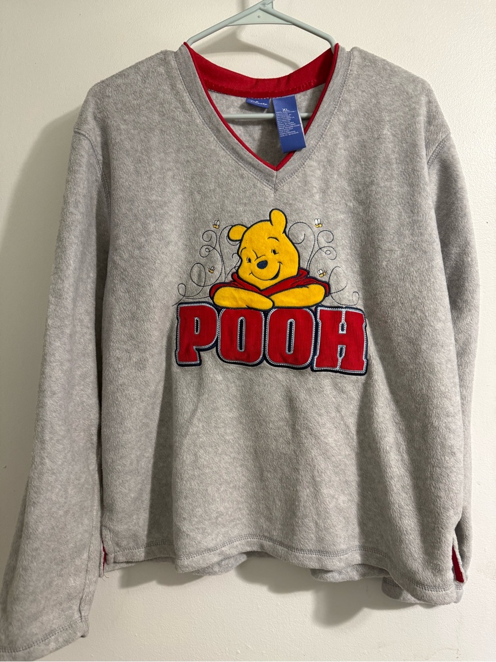 Woman’s Disney Grey Sweatshirt with Yellow Winnie the Pooh and Red Logo